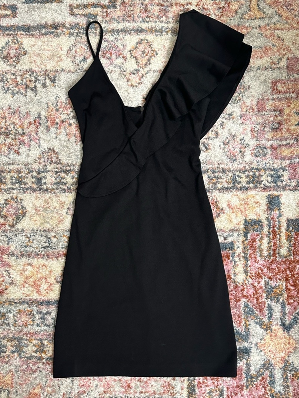 Amanda Uprichard Danica Sleeveless Ruffle Mini Dress Black Size P Cocktail Party - Picture 3 of 8